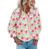 imageCicy Bell Womens Floral Print Button Down Shirts Trendy Casual 34 Puff Sleeve Blouse Boho Peter Pan Collar Tops