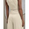 imageCicy Bell Womens 2 Piece Outfits Sleeveless Tie Waist Suit Vest and Wide Leg Pants Business Casual Blazer SetsApricot