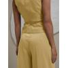 imageCicy Bell Womens 2 Piece Outfits Sleeveless Tie Waist Suit Vest and Wide Leg Pants Business Casual Blazer SetsKhaki