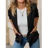 imageCicy Bell Womens Casual Knit Blazer Long Sleeve Open Front Blazers Stretchy Work Office Suit Jackets with PocketsBlack
