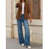 imageCicy Bell Womens Casual Knit Blazer Long Sleeve Open Front Blazers Stretchy Work Office Suit Jackets with PocketsBrown