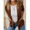 imageCicy Bell Womens Casual Knit Blazer Long Sleeve Open Front Blazers Stretchy Work Office Suit Jackets with PocketsBrown