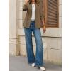 imageCicy Bell Womens Casual Knit Blazer Long Sleeve Open Front Blazers Stretchy Work Office Suit Jackets with PocketsDark Khaki