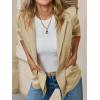 imageCicy Bell Womens Casual Knit Blazer Long Sleeve Open Front Blazers Stretchy Work Office Suit Jackets with PocketsKhaki