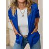 imageCicy Bell Womens Casual Knit Blazer Long Sleeve Open Front Blazers Stretchy Work Office Suit Jackets with PocketsNavy Blue