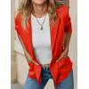 imageCicy Bell Womens Casual Knit Blazer Long Sleeve Open Front Blazers Stretchy Work Office Suit Jackets with PocketsOrange