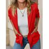 imageCicy Bell Womens Casual Knit Blazer Long Sleeve Open Front Blazers Stretchy Work Office Suit Jackets with PocketsRed