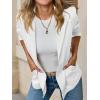 imageCicy Bell Womens Casual Knit Blazer Long Sleeve Open Front Blazers Stretchy Work Office Suit Jackets with PocketsWhite