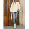 imageCicy Bell Womens Long Sleeve Peplum Tops Flowy Babydoll Blouses Cute Loose Fit V Neck ShirtsBeige