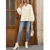 imageCicy Bell Womens Long Sleeve Peplum Tops Flowy Babydoll Blouses Cute Loose Fit V Neck ShirtsBeige