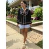 imageCicy Bell Womens Long Sleeve Peplum Tops Flowy Babydoll Blouses Cute Loose Fit V Neck ShirtsBlack