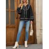 imageCicy Bell Womens Long Sleeve Peplum Tops Flowy Babydoll Blouses Cute Loose Fit V Neck ShirtsBlack
