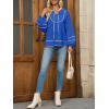 imageCicy Bell Womens Long Sleeve Peplum Tops Flowy Babydoll Blouses Cute Loose Fit V Neck ShirtsNavy