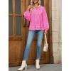imageCicy Bell Womens Long Sleeve Peplum Tops Flowy Babydoll Blouses Cute Loose Fit V Neck ShirtsPink