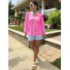 imageCicy Bell Womens Long Sleeve Peplum Tops Flowy Babydoll Blouses Cute Loose Fit V Neck ShirtsPink