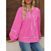 imageCicy Bell Womens Long Sleeve Peplum Tops Flowy Babydoll Blouses Cute Loose Fit V Neck ShirtsPink