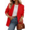 imageCicy Bell Womens Casual Knit Blazer Long Sleeve Open Front Blazers Stretchy Work Office Suit Jackets with PocketsRed