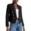 imageCicy Bell Women Cropped Tweed Blazer Jackets Lapel Open Front Long Sleeve Business Suit Jackets with PocketBlack