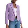 imageCicy Bell Women Cropped Tweed Blazer Jackets Lapel Open Front Long Sleeve Business Suit Jackets with PocketLight Purple