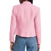 imageCicy Bell Women Cropped Tweed Blazer Jackets Lapel Open Front Long Sleeve Business Suit Jackets with PocketPink