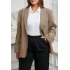 imageCicy Bell Womens Plus Size Casual Blazers Lapel Long Sleeve Work Office Suit Jackets Open Front Curvy BlazersDark Khaki