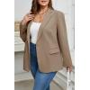 imageCicy Bell Womens Plus Size Casual Blazers Lapel Long Sleeve Work Office Suit Jackets Open Front Curvy BlazersDark Khaki