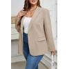 imageCicy Bell Womens Plus Size Casual Blazers Lapel Long Sleeve Work Office Suit Jackets Open Front Curvy BlazersKhaki