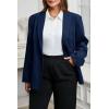 imageCicy Bell Womens Plus Size Casual Blazers Lapel Long Sleeve Work Office Suit Jackets Open Front Curvy BlazersNavy