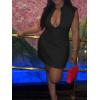 imageCicy Bell Womens Sexy Deep V Neck Party Mini Dress Summer Cocktail Club Aline Going Out Birthday DressesBlack