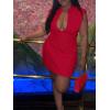 imageCicy Bell Womens Sexy Deep V Neck Party Mini Dress Summer Cocktail Club Aline Going Out Birthday DressesRed