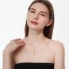 imageCicy Bell 18k Gold Plated Necklace Trendy Irregular Melting Liquid Teardrop Cubic Zirconia Chunky Statement Station Chain Pendant Necklaces Jewelry GiftsGold