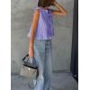 imageCicy Bell Womens Bow Front Tie Tank Tops Pleated Babydoll Top Sleeveless Cute Coquette Shirt Summer OutfitsLight Purple