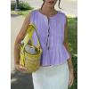 imageCicy Bell Womens Bow Front Tie Tank Tops Pleated Babydoll Top Sleeveless Cute Coquette Shirt Summer OutfitsLight Purple
