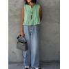 imageCicy Bell Womens Bow Front Tie Tank Tops Pleated Babydoll Top Sleeveless Cute Coquette Shirt Summer OutfitsMint Green