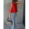 imageCicy Bell Womens Bow Front Tie Tank Tops Pleated Babydoll Top Sleeveless Cute Coquette Shirt Summer OutfitsRed