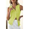 imageCicy Bell Womens Button Down Tank Tops Summer Sleeveless Vest Tops Trendy Ribbed Fitted Going Out ShirtsFluorescent Green