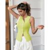 imageCicy Bell Womens Button Down Tank Tops Summer Sleeveless Vest Tops Trendy Ribbed Fitted Going Out ShirtsFluorescent Green