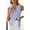 imageCicy Bell Womens Button Down Tank Tops Summer Sleeveless Vest Tops Trendy Ribbed Fitted Going Out ShirtsLight Purple