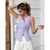 imageCicy Bell Womens Button Down Tank Tops Summer Sleeveless Vest Tops Trendy Ribbed Fitted Going Out ShirtsLight Purple