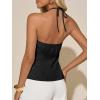 imageCicy Bell Womens Crop Bow Halter Tank Tops Cute Backless Tie Front Cut Out Tops Keyhole Y2k Summer Sleeveless ShirtsBlack