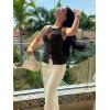imageCicy Bell Womens Crop Bow Halter Tank Tops Cute Backless Tie Front Cut Out Tops Keyhole Y2k Summer Sleeveless ShirtsBlack