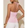 imageCicy Bell Womens Crop Bow Halter Tank Tops Cute Backless Tie Front Cut Out Tops Keyhole Y2k Summer Sleeveless ShirtsPink