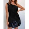 imageCicy Bell Womens One Shoulder Blazer Vest Summer Fitted Button Down Waistcoat Trendy Work Sleeveless Suit TopsBlack