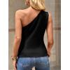 imageCicy Bell Womens One Shoulder Blazer Vest Summer Fitted Button Down Waistcoat Trendy Work Sleeveless Suit TopsBlack