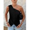imageCicy Bell Womens One Shoulder Blazer Vest Summer Fitted Button Down Waistcoat Trendy Work Sleeveless Suit TopsBlack