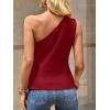 imageCicy Bell Womens One Shoulder Blazer Vest Summer Fitted Button Down Waistcoat Trendy Work Sleeveless Suit TopsBurgundy