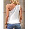 imageCicy Bell Womens One Shoulder Blazer Vest Summer Fitted Button Down Waistcoat Trendy Work Sleeveless Suit TopsWhite