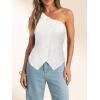 imageCicy Bell Womens One Shoulder Blazer Vest Summer Fitted Button Down Waistcoat Trendy Work Sleeveless Suit TopsWhite