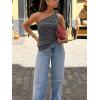 imageCicy Bell Womens One Shoulder Tank Tops Summer Going Out Tops Ruched Asymmetrical Sleeveless ShirtsDark Grey