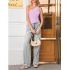 imageCicy Bell Womens One Shoulder Tank Tops Summer Going Out Tops Ruched Asymmetrical Sleeveless ShirtsLight Purple